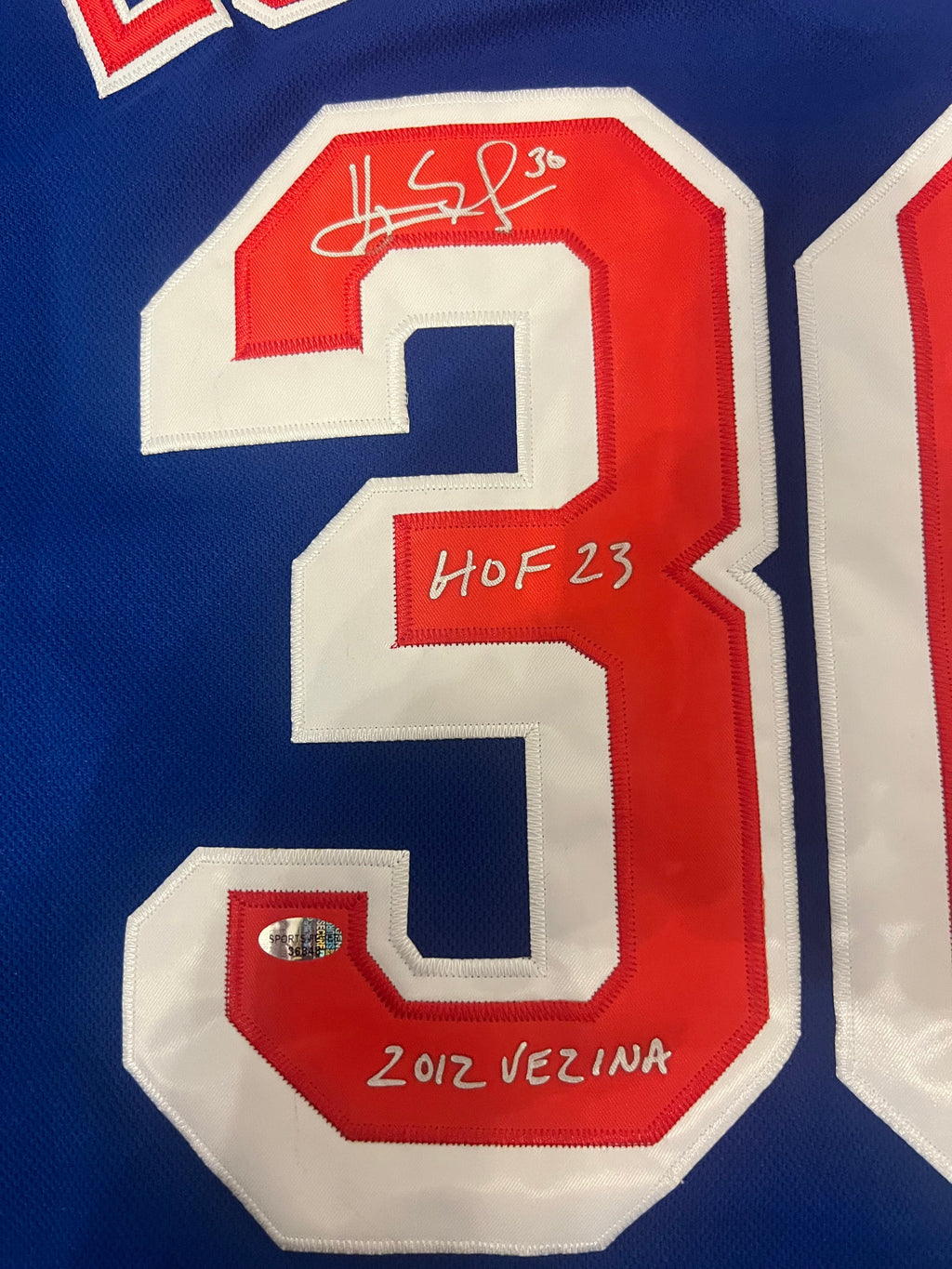 Henrik Lundqvist New York Rangers autographed jersey COA product image 2