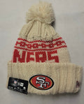 San Francisco 49ers NFL New Era winter Hat with Pom cream product image 1