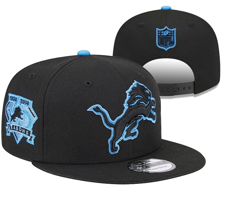 Detroit Lions New Era NFL Hat flat brim adjustable BLACK product image 1
