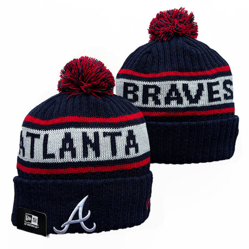 Atlanta Braves MLB New Era winter Hat with Pom product image 1