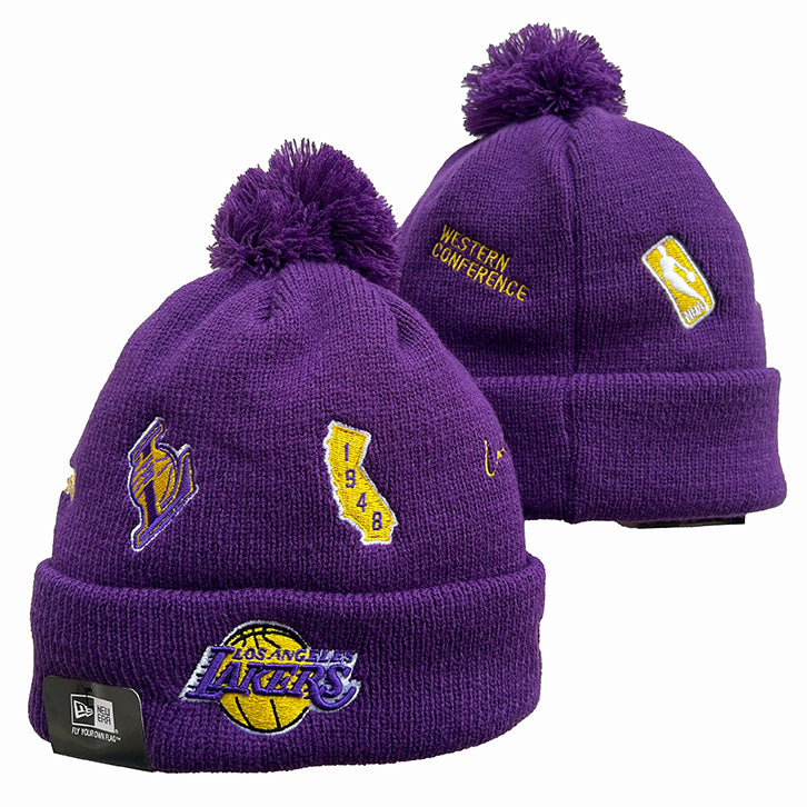Los Angeles Lakers NBA New Era winter Hat with Pom product image 1