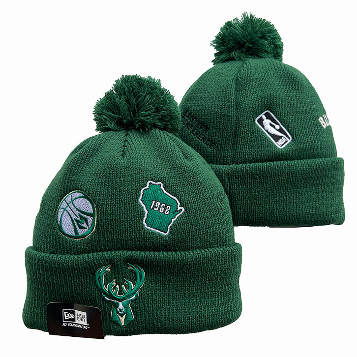 Milwaukee Bucks NBA New Era winter Hat with Pom product image 1