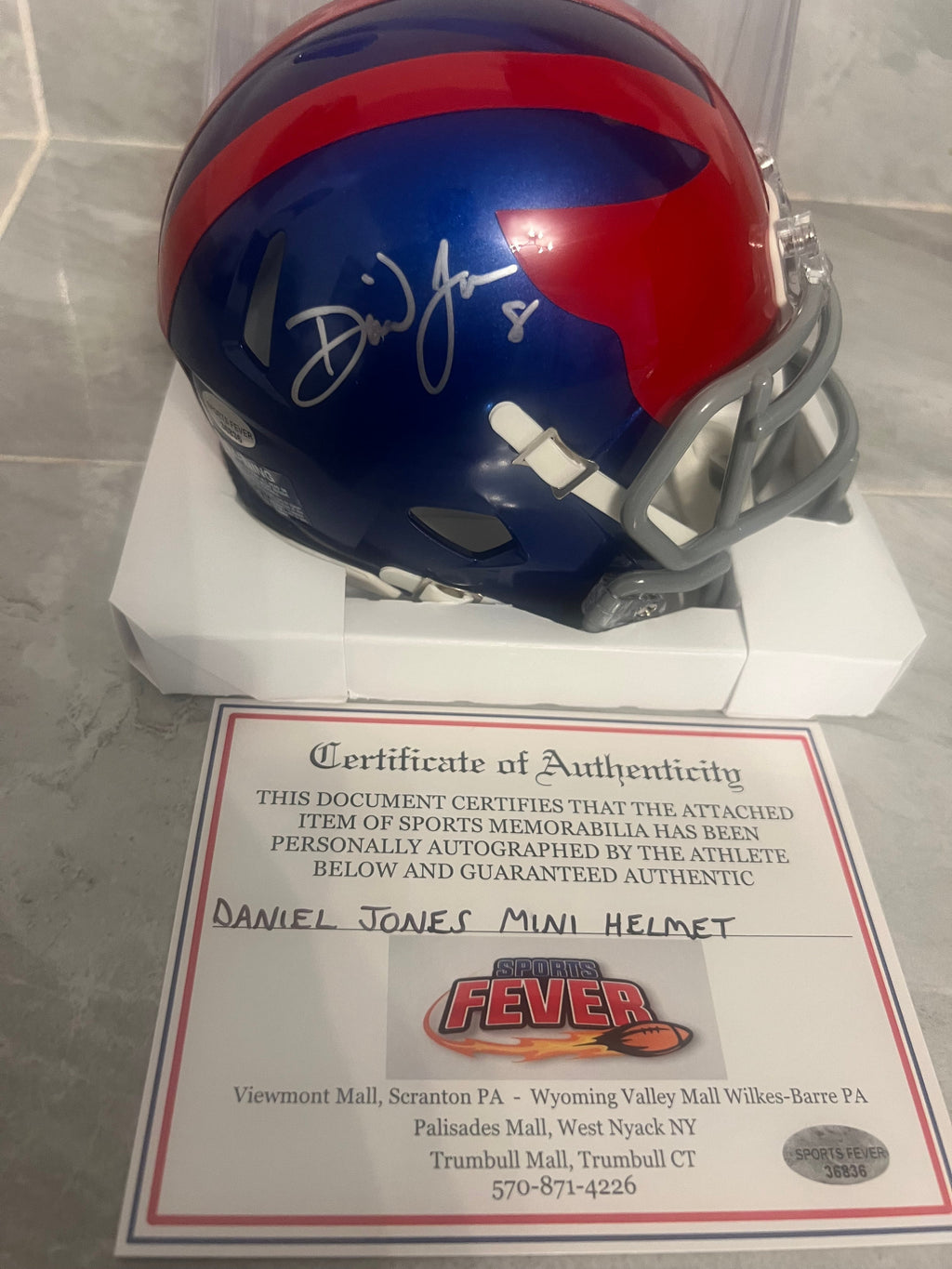 Daniel Jones New York Giants century Autographed Mini product image 1