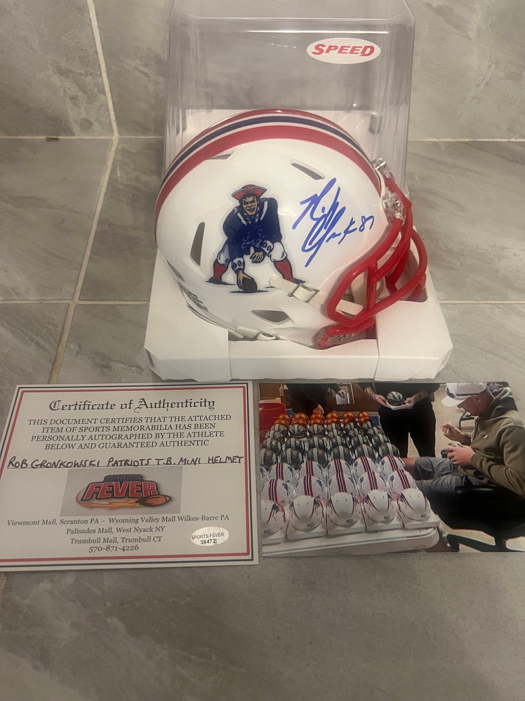 Rob Gronkowski New England Patriots Autographed Mini Helmet product image 1