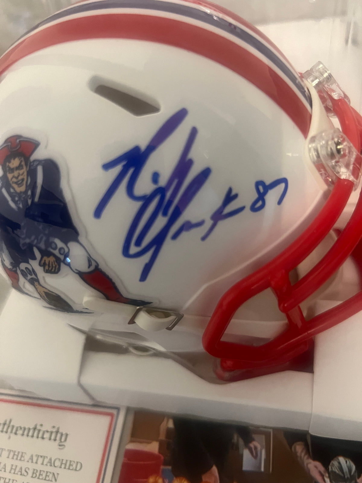 Rob Gronkowski New England Patriots Autographed Mini Helmet product image 2