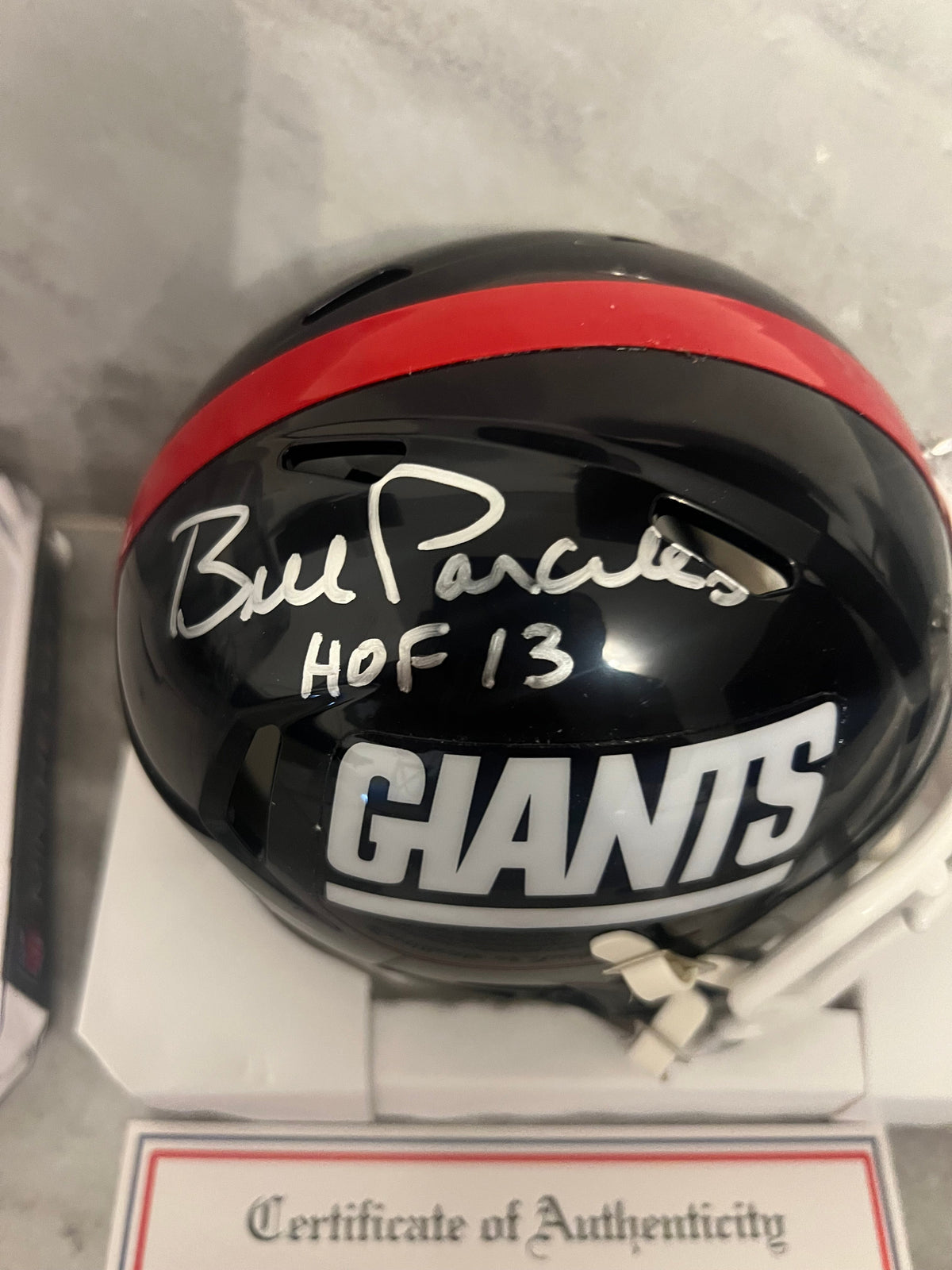 Bill Parcells New York Giants Autographed Mini Helmet with product image 2