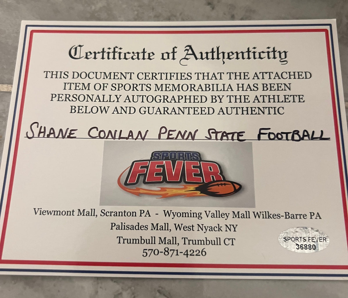 Shane Conlan Autographed Penn State Nittany Lions Football product image 4